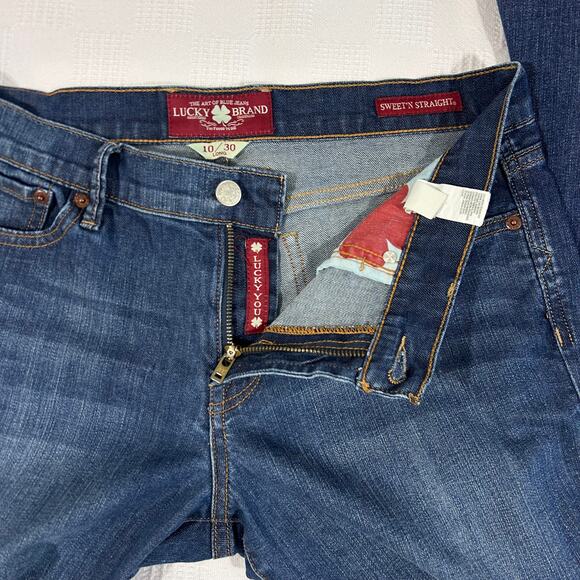 Lucky Brand 10/30 Sweet Straight Jeans Long 32x33 9" Rise Cotton Stretch - Picture 4 of 12
